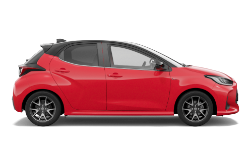 A red Toyota Yaris in the ZR grade.