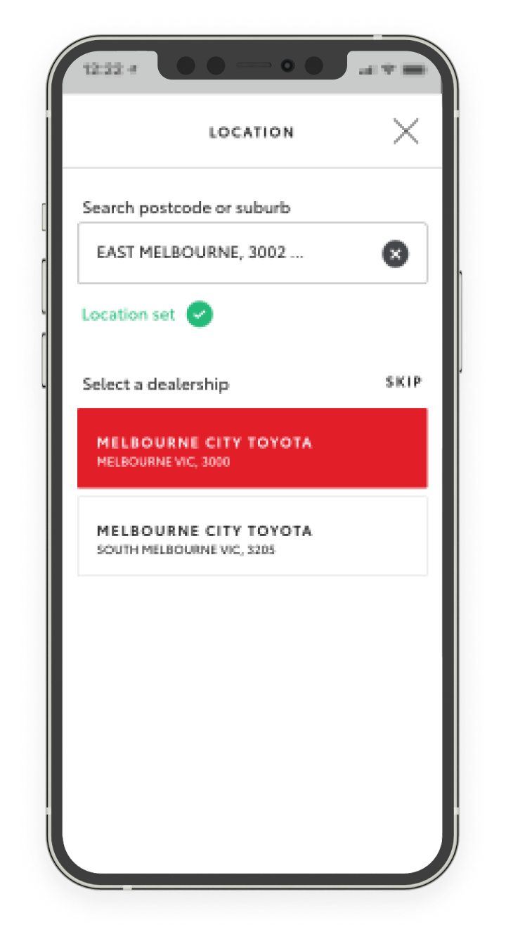 find a dealer phone screen step by step shot